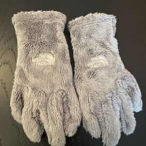 The North Face Gray Plush Fleece Glove Pair